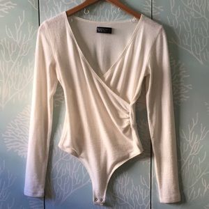 Size small cream thong bodysuit